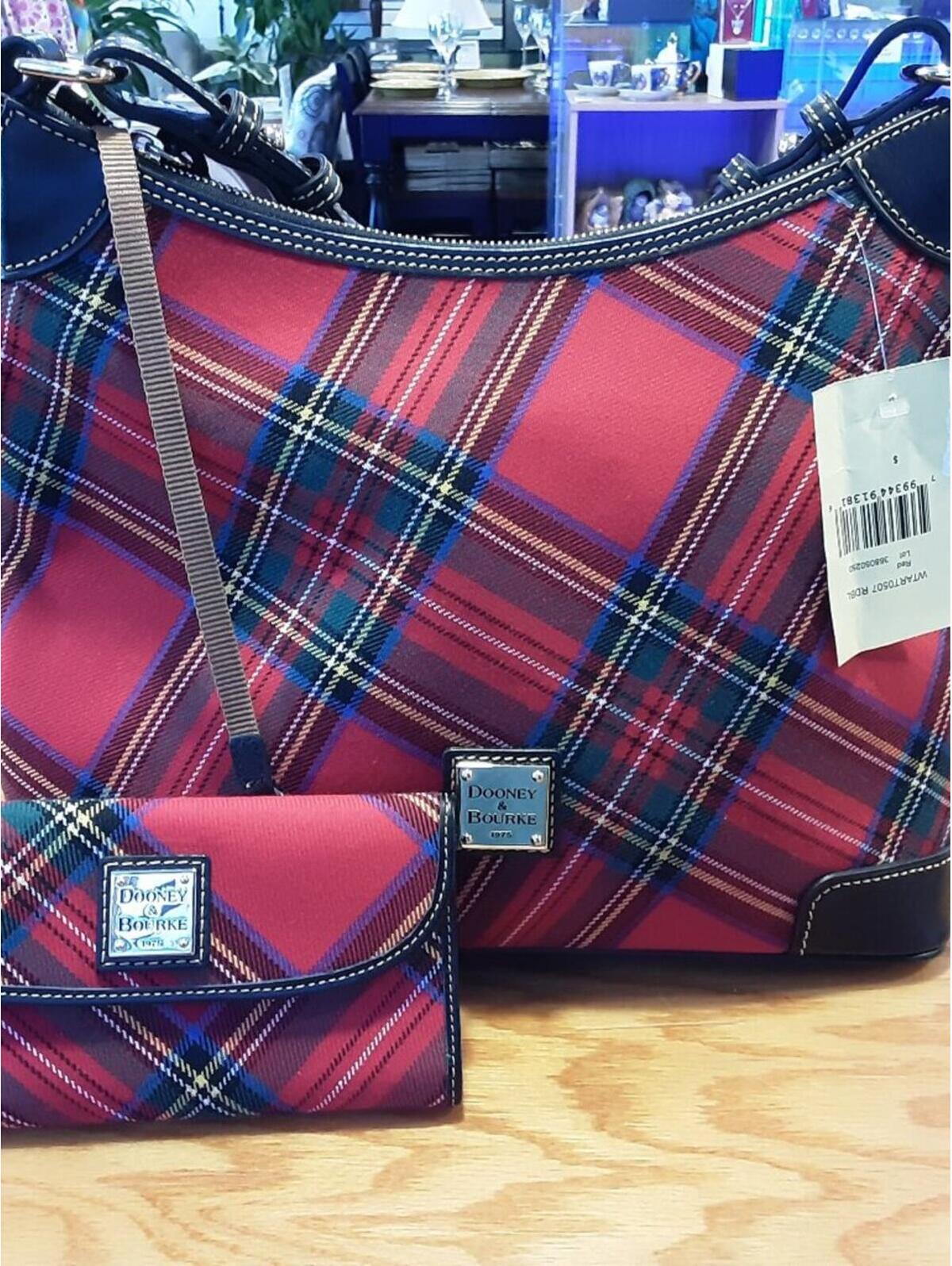 Dooney & Bourke Red Plaid With Wallet New